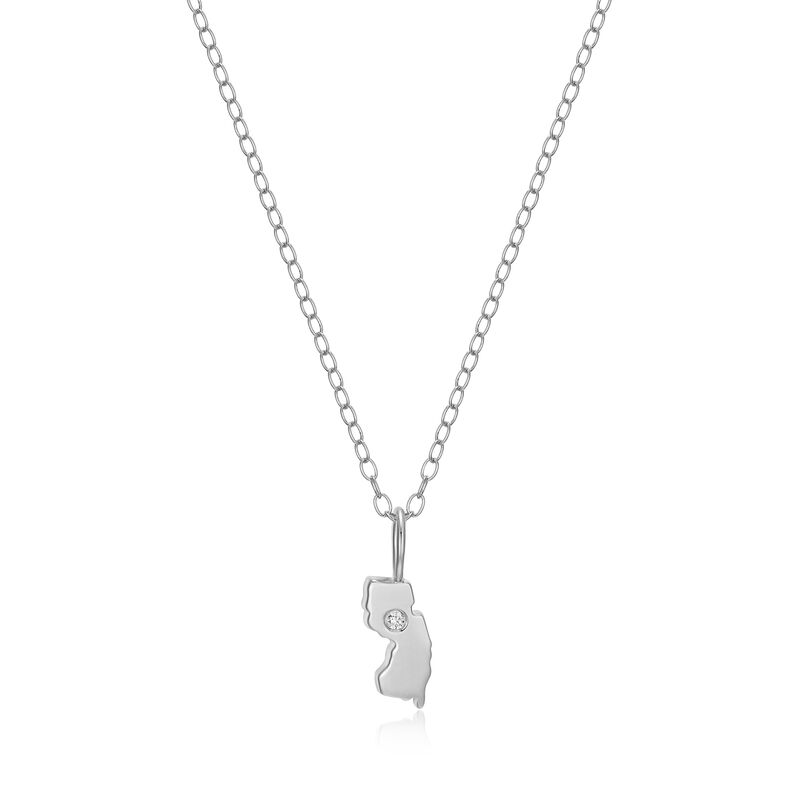 Lab Grown Diamond New Jersey Diamond Pendant Necklace in Sterling Silver image number null